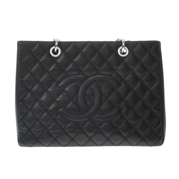 Chanel Matelasse Gst Black Silver Hardware Caviar Skin Tote Bag - Picture 1 of 11